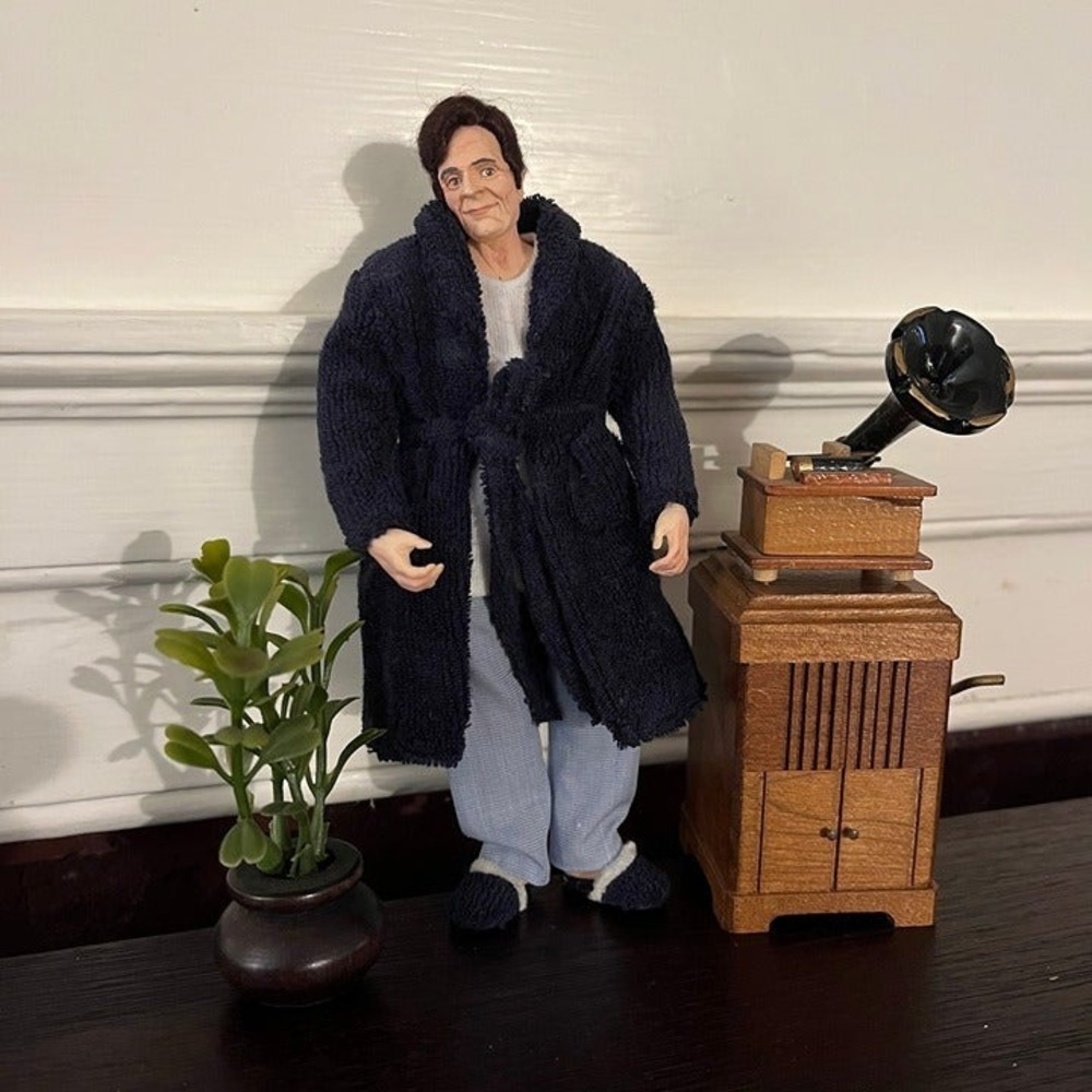 Vintage Marcia Backstrom‎ Doll, Man Bathrobe, Artisan Dollhouse Miniature 1:12